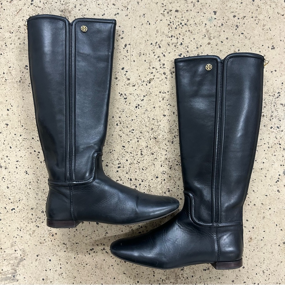 Tory Burch Irene Leather Equestrian Boots